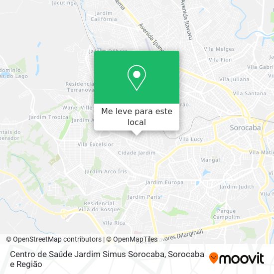 Centro de Saúde Jardim Simus Sorocaba mapa