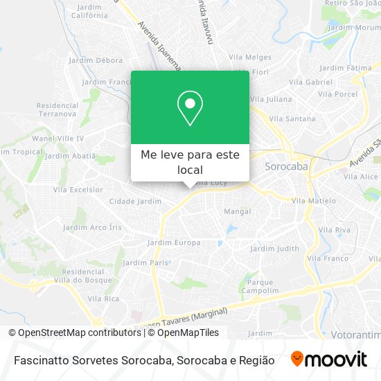 Fascinatto Sorvetes Sorocaba mapa