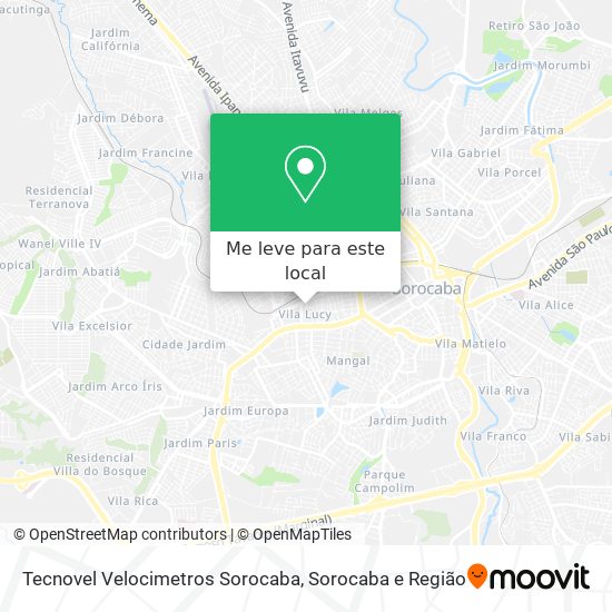 Tecnovel Velocimetros Sorocaba mapa