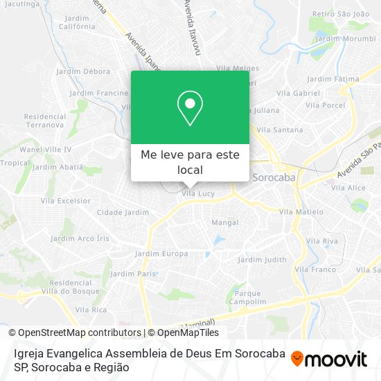 Igreja Evangelica Assembleia de Deus Em Sorocaba SP mapa