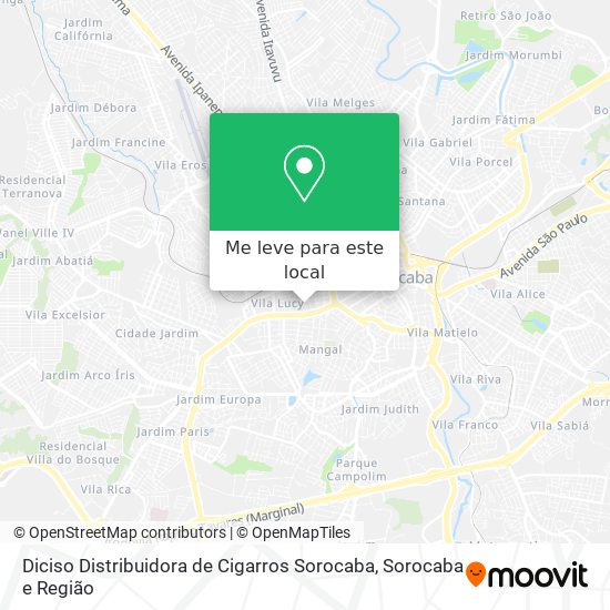 Diciso Distribuidora de Cigarros Sorocaba mapa