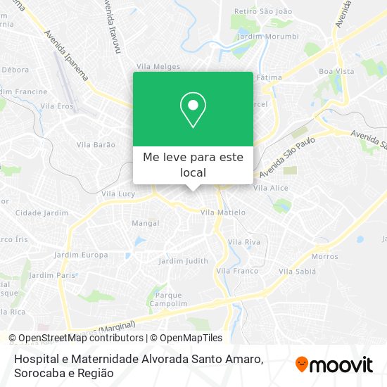 Hospital e Maternidade Alvorada Santo Amaro mapa