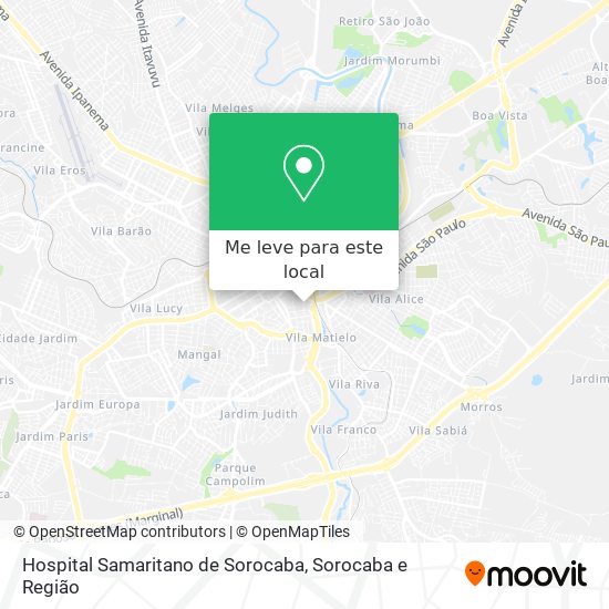 Hospital Samaritano de Sorocaba mapa