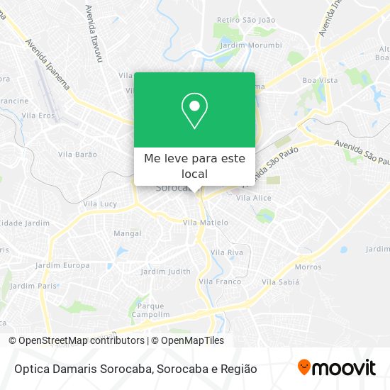 Optica Damaris Sorocaba mapa