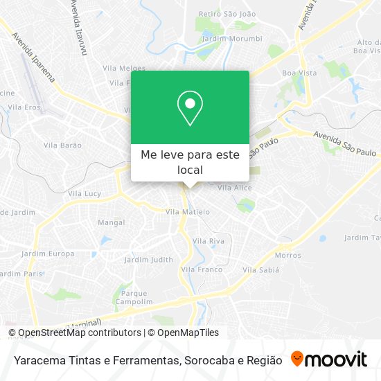 Yaracema Tintas e Ferramentas mapa