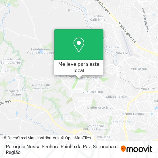 Paróquia Nossa Senhora Rainha da Paz mapa