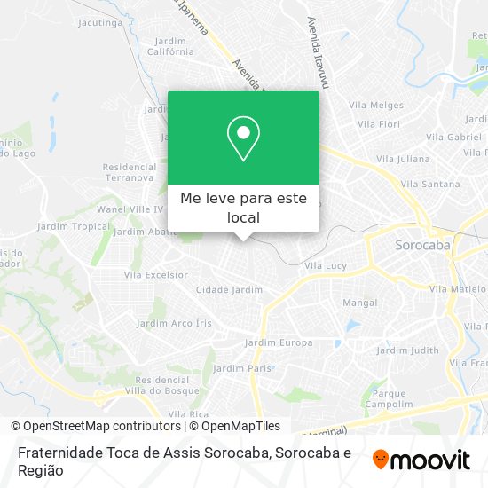 Fraternidade Toca de Assis Sorocaba mapa