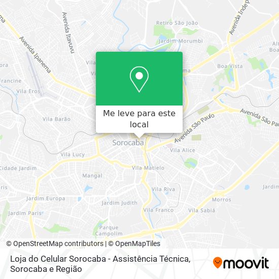 Loja do Celular Sorocaba - Assistência Técnica mapa