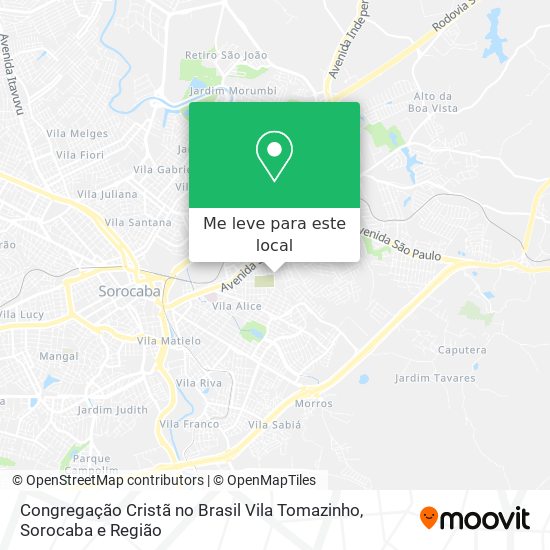 Congregação Cristã no Brasil Vila Tomazinho mapa