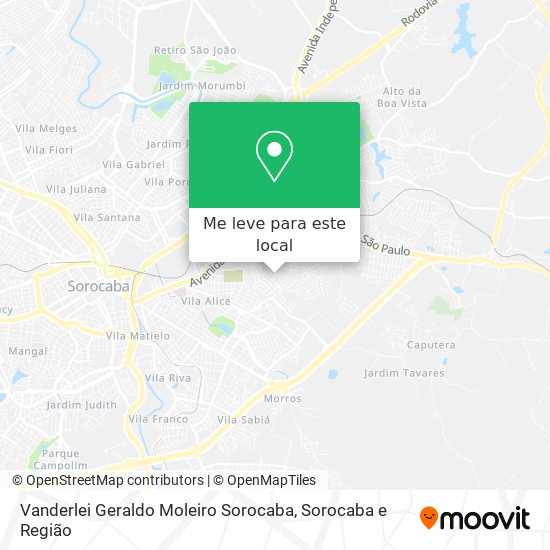 Vanderlei Geraldo Moleiro Sorocaba mapa