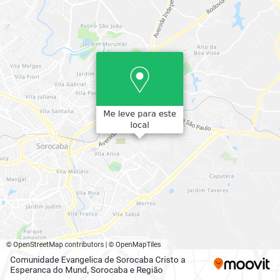 Comunidade Evangelica de Sorocaba Cristo a Esperanca do Mund mapa