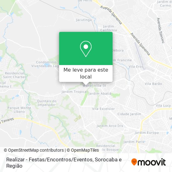 Realizar - Festas / Encontros / Eventos mapa