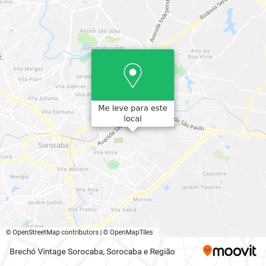 Brechó Vintage Sorocaba mapa