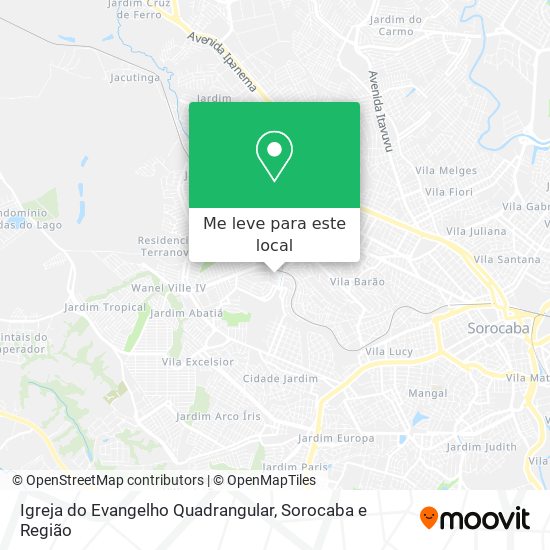 Igreja do Evangelho Quadrangular mapa