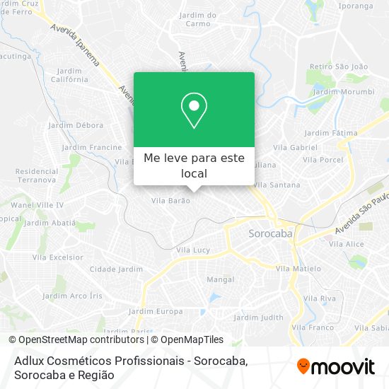 Adlux Cosméticos Profissionais - Sorocaba mapa