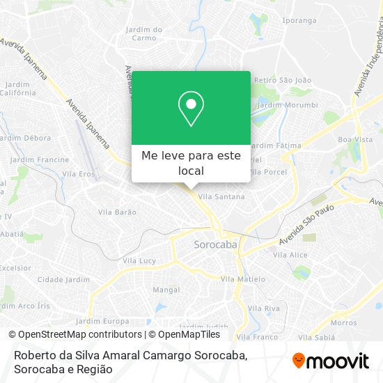 Roberto da Silva Amaral Camargo Sorocaba mapa