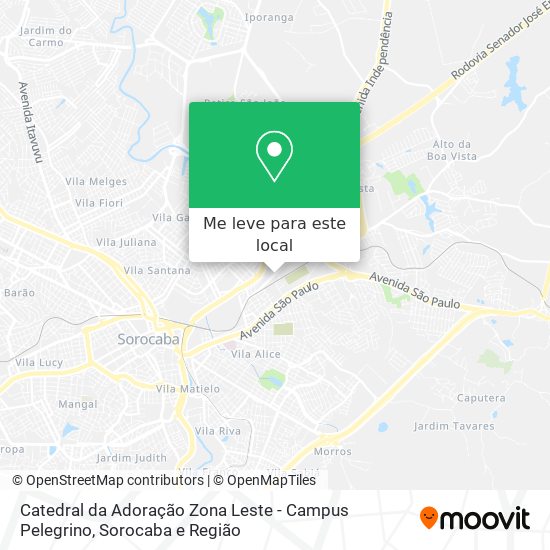 Catedral da Adoração Zona Leste - Campus Pelegrino mapa