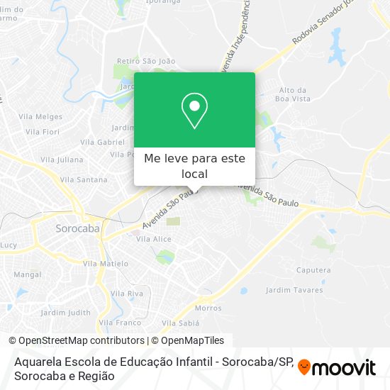 Aquarela Escola de Educação Infantil - Sorocaba / SP mapa