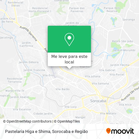 Pastelaria Higa e Shima mapa