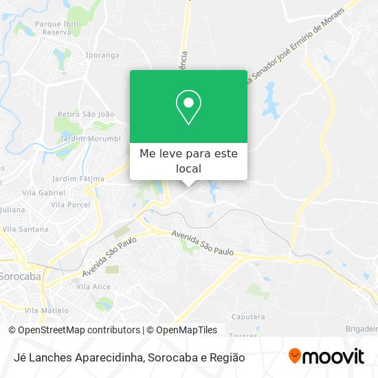 Jé Lanches Aparecidinha mapa