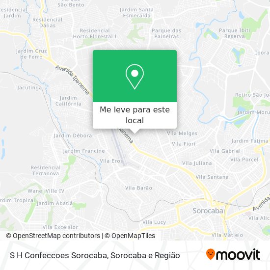 S H Confeccoes Sorocaba mapa