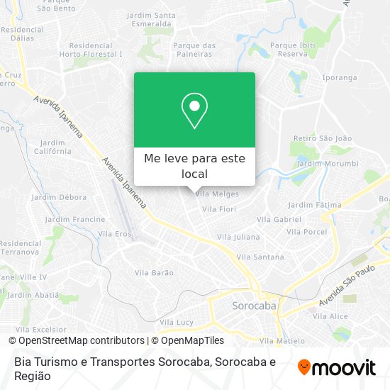 Bia Turismo e Transportes Sorocaba mapa