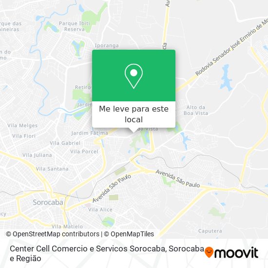 Center Cell Comercio e Servicos Sorocaba mapa