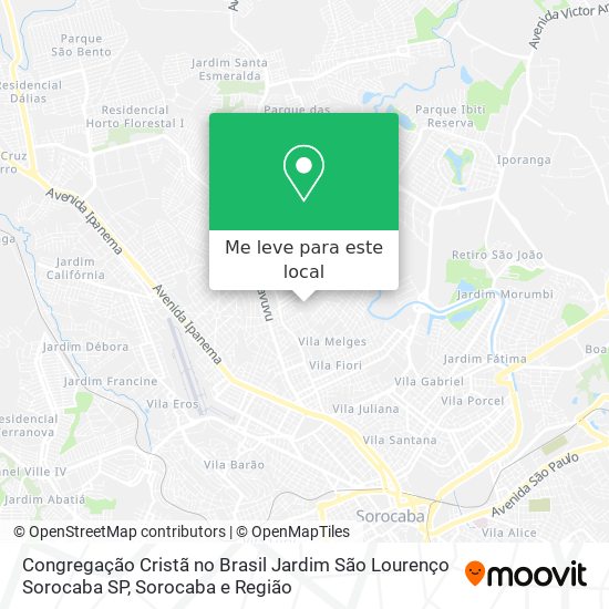 Congregação Cristã no Brasil Jardim São Lourenço Sorocaba SP mapa