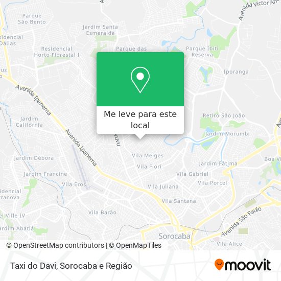 Taxi do Davi mapa