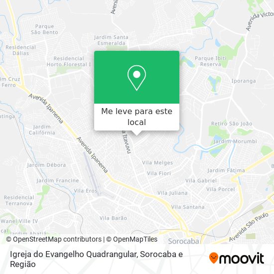 Igreja do Evangelho Quadrangular mapa