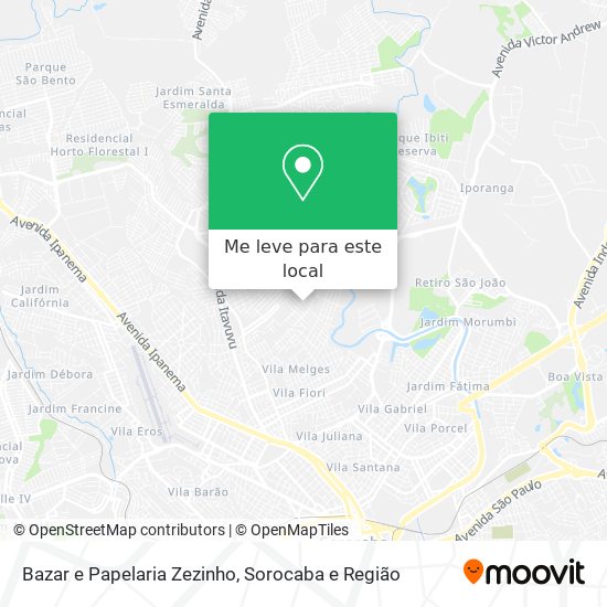 Bazar e Papelaria Zezinho mapa