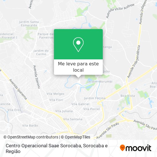 Centro Operacional Saae Sorocaba mapa