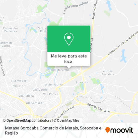 Metasa Sorocaba Comercio de Metais mapa