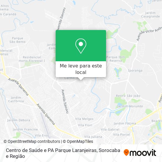 Centro de Saúde e PA Parque Laranjeiras mapa