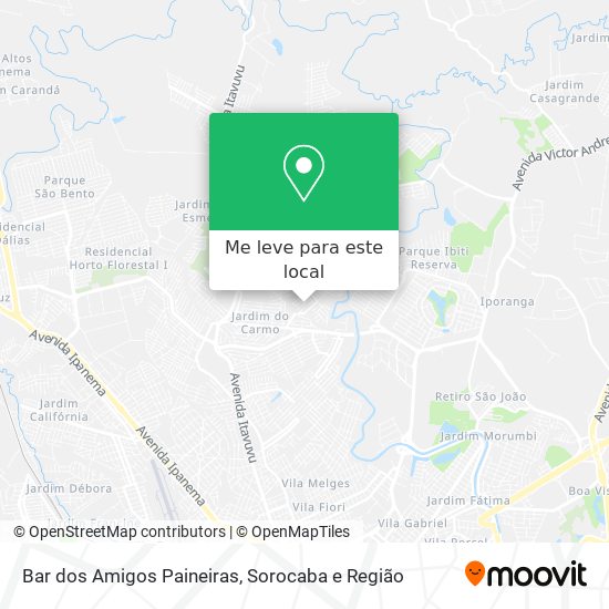 Bar dos Amigos Paineiras mapa