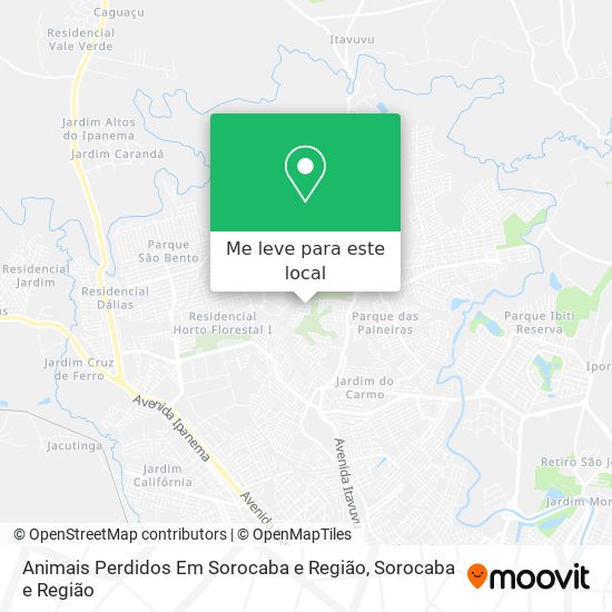 Animais Perdidos Em Sorocaba e Região mapa