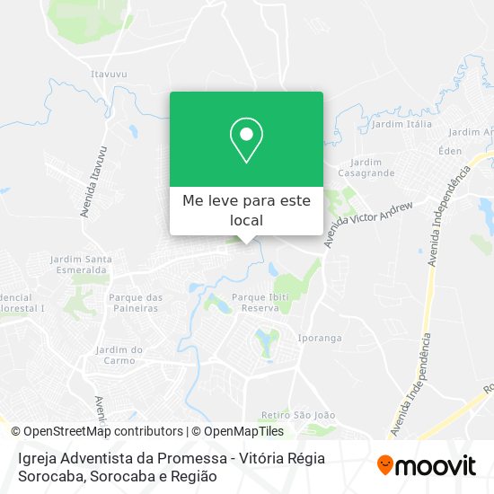 Igreja Adventista da Promessa - Vitória Régia Sorocaba mapa