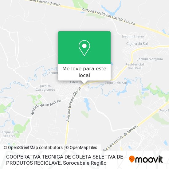 COOPERATIVA TECNICA DE COLETA SELETIVA DE PRODUTOS RECICLAVE mapa