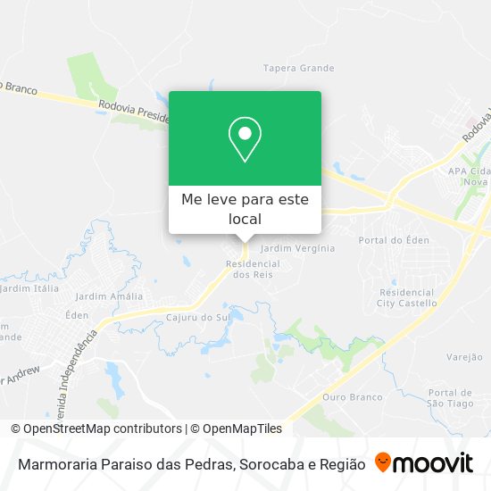 Marmoraria Paraiso das Pedras mapa