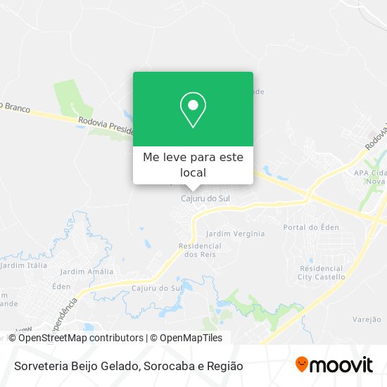 Sorveteria Beijo Gelado mapa