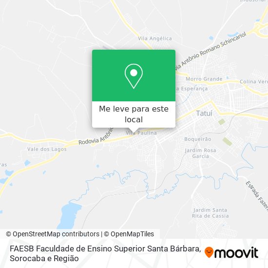 FAESB Faculdade de Ensino Superior Santa Bárbara mapa