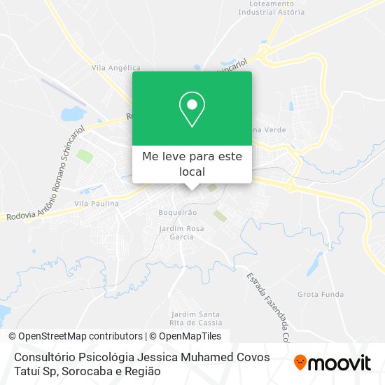 Consultório Psicológia Jessica Muhamed Covos Tatuí Sp mapa