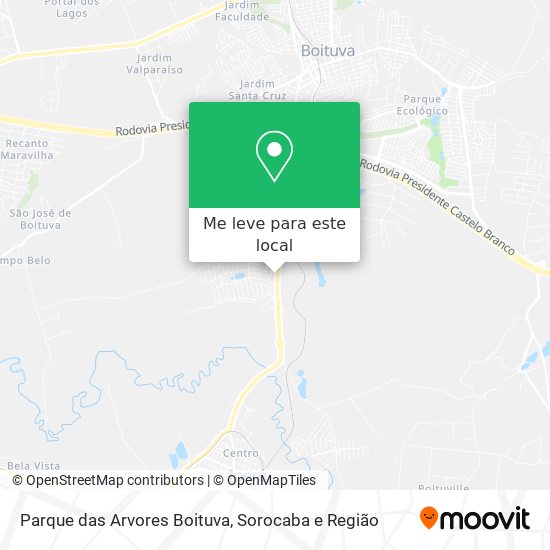 Parque das Arvores Boituva mapa