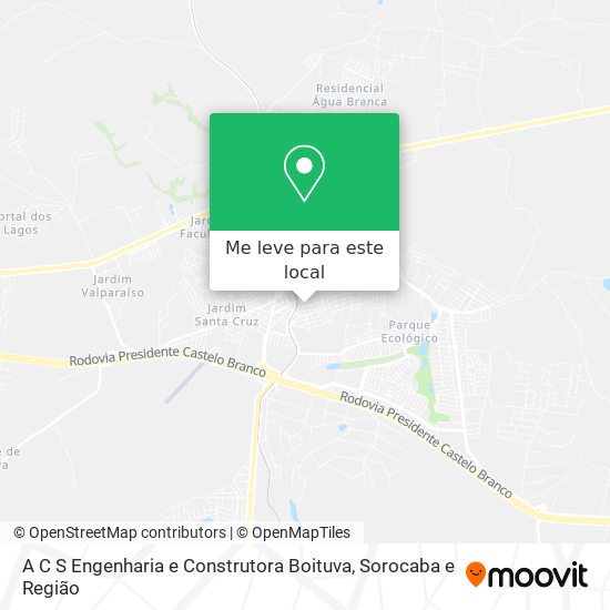 A C S Engenharia e Construtora Boituva mapa