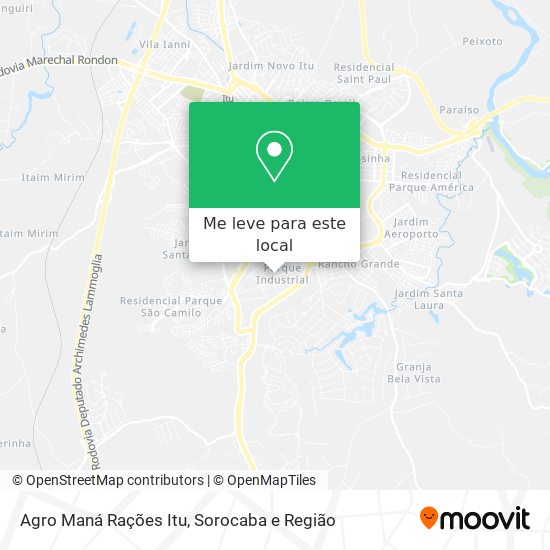 Agro Maná Rações Itu mapa