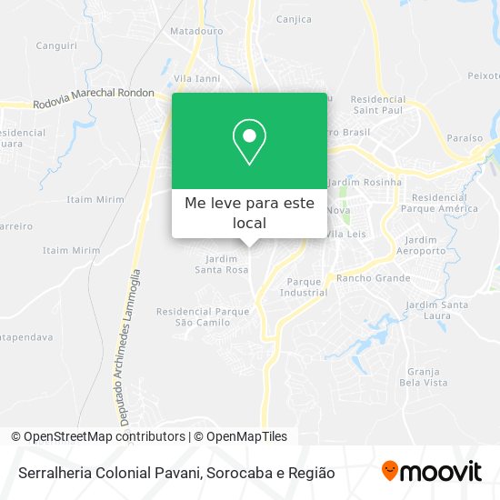 Serralheria Colonial Pavani mapa