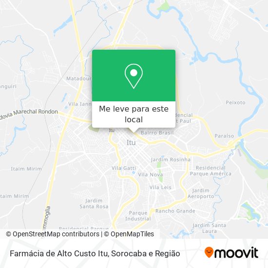 Farmácia de Alto Custo Itu mapa