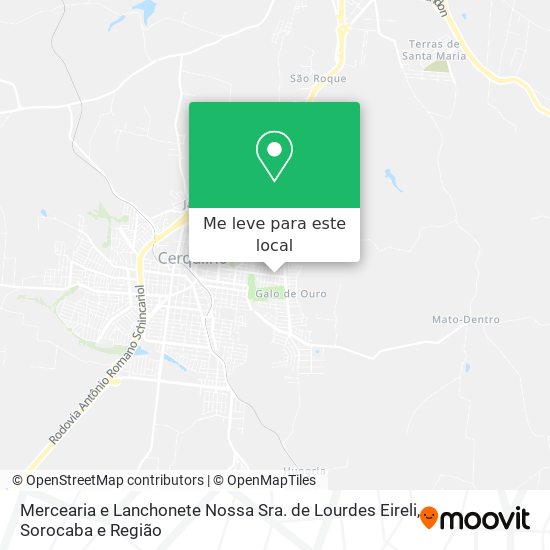 Mercearia e Lanchonete Nossa Sra. de Lourdes Eireli mapa