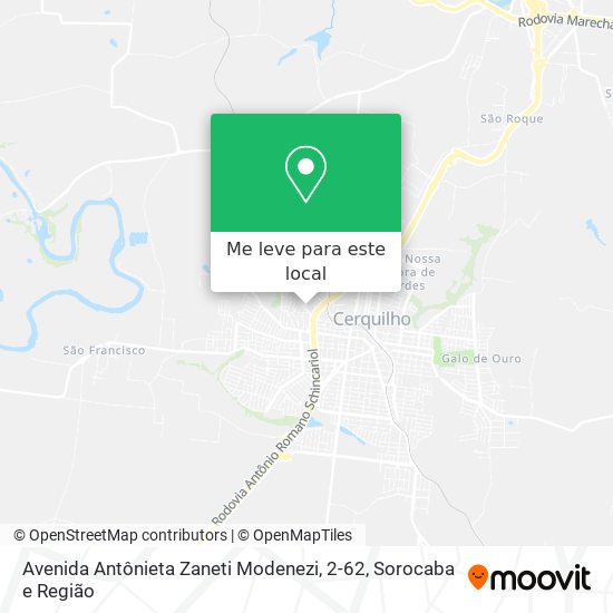 Avenida Antônieta Zaneti Modenezi, 2-62 mapa