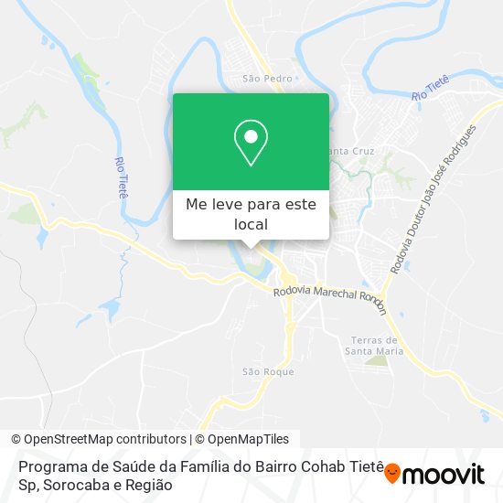 Programa de Saúde da Família do Bairro Cohab Tietê Sp mapa